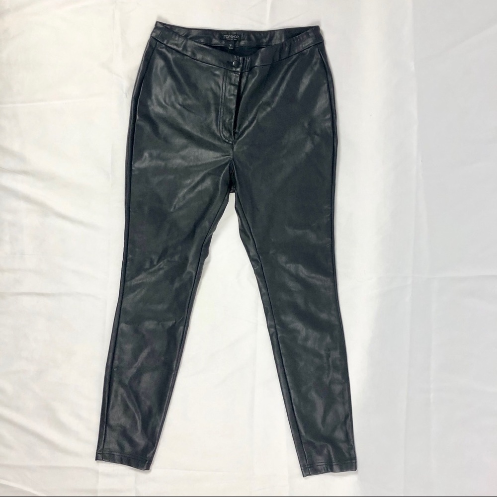 TOPSHOP Nordstrom black faux leather skinny pants